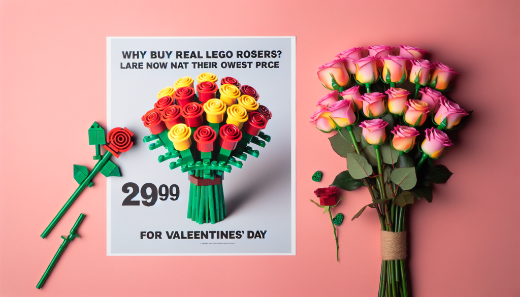 Dlaczego kupować prawdziwe kwiaty? Róże LEGO są teraz w najniższej cenie na Walentynki.